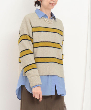 マルチボーダープルオーバーニット