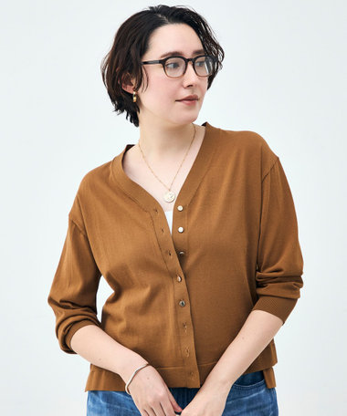 【一部WEB限定カラー】《手洗い可能》エアリータッチゆったりVネックカーディガン