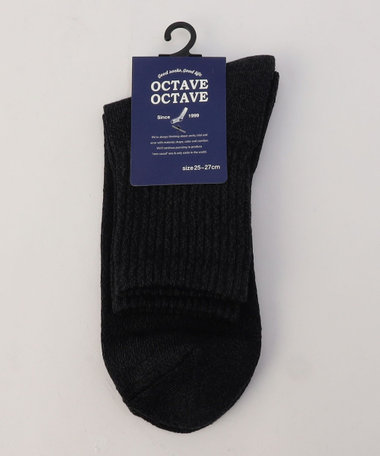 【OCTAVE OCTAVE】底パイル無地リブソックス