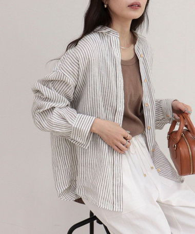 【WEB限定 GW SPECIAL PRICE】LINEN100 2WAYカシュクールシャツ