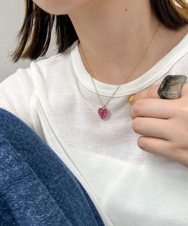 クリアハートトップネックレス