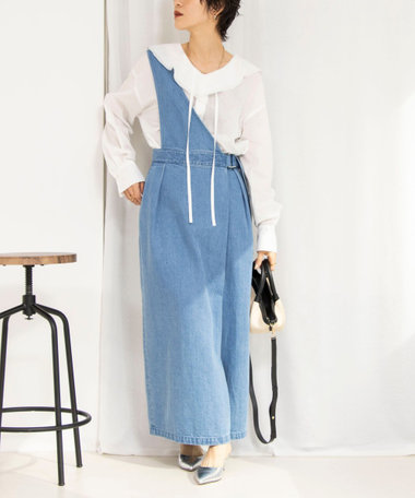 ［WEB限定 SPECIAL PRICE！］【RM denim】ワンショルダーデニムジャンパースカート