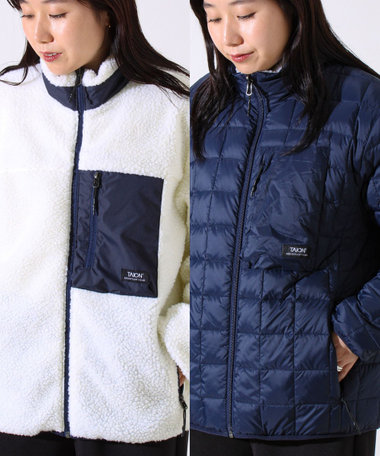【2WAYで着回せる】【UNISEX】GLOSTER配色別注 TAIONボア×ダウンブルゾン