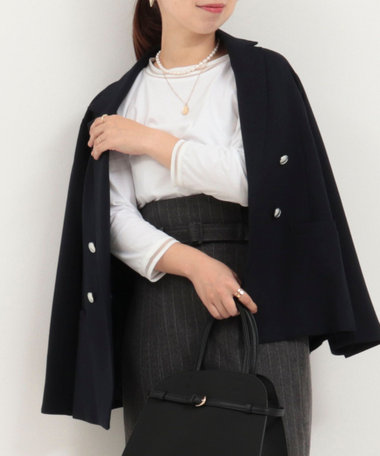 リブ部分シアー カットソー7分袖