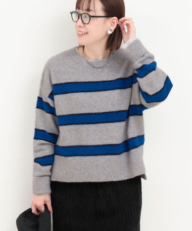 マルチボーダープルオーバーニット