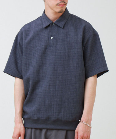 【セットアップ対応】リネンライクキャンバスポロ