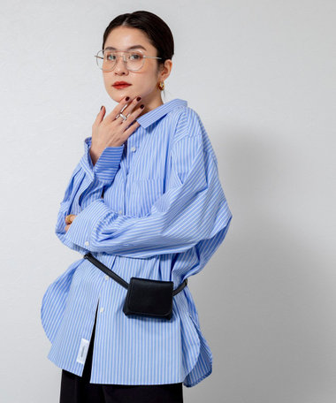 【MAQWEL/マクウェル】ウォッシャブルストライプシャツ