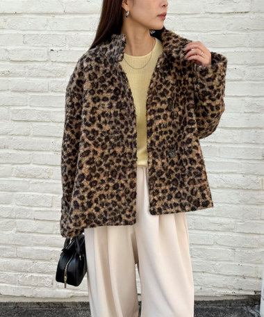 ループシャギースタンドカラーコート