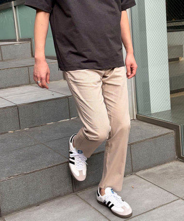 《ビジカジ対応》COOLMAX　ドビー/ピケ　ストレッチ　5ポケットパンツ