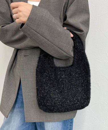 グリッターフェザーミニトートバック