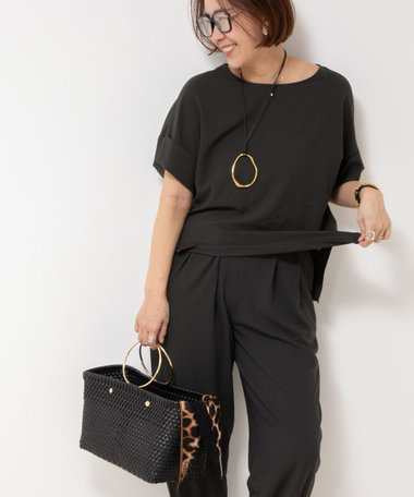 ノーリーズのフリル付きノースリーブチュニック（ブラック） She's Closet チュニック ノースリーブコットンティアード