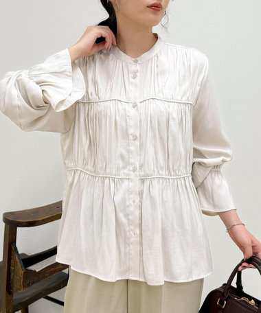 マイクロツイルサテンブラウス