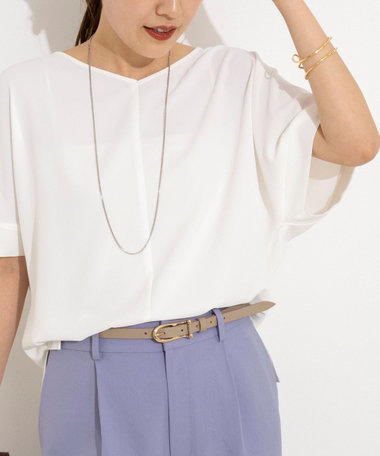 【WEB＆一部店舗限定カラー】《セットアップ対応》ジョーゼットＶネックプルオーバー