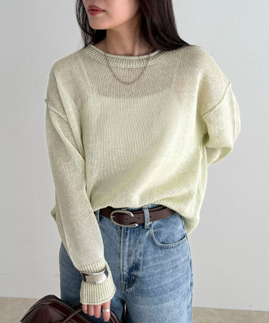 LINEN100ニットプルオーバー