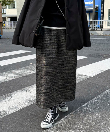 ラメツィードスカート