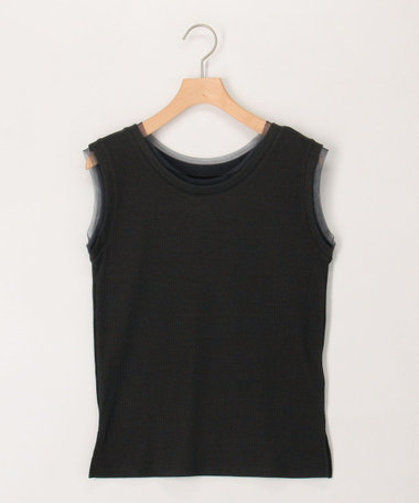 ラメテレコ×チュールタンクトップ