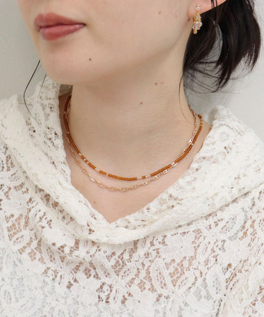 マットビーズアジャスト2セットネックレス