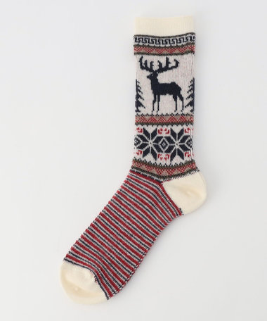 《ANONYMOUSISM》Wool Deer Snow ジャガード ソックス