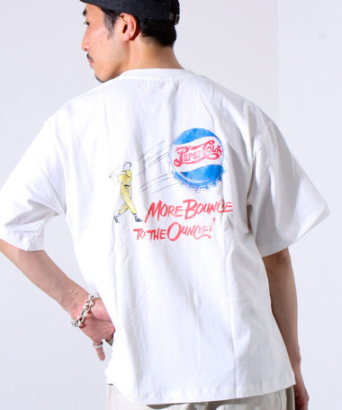 ［WEB限定 TIME SALE！］【PEPSI×DISCUS ATHLETIC】コラボ プリント 半袖 クルーネックTシャツ