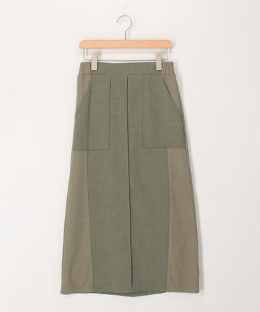 麻調×リブ切替スカート