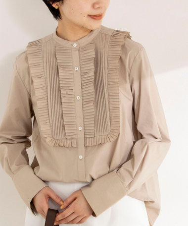 【MARILYN MOON/マリリーンムーン】tuck pleats jabot blouse