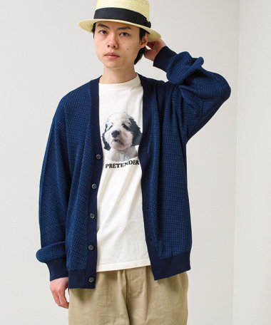 【シャリ感で軽やか】バーズアイVネック crunchyカーデ