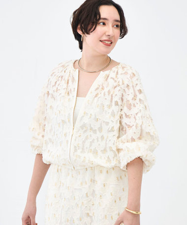 《セットアップ対応》【KIRYU】ウォッシャブルラメジャガードブルゾン