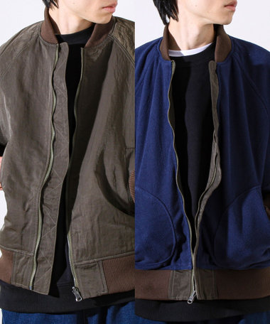 【ナイロン×フリース】2WAY リバーシブルボンバージャケット MA-1 UNISEX