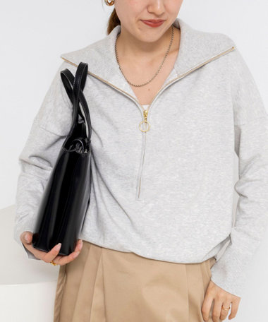 《手洗い可能》ハーフZIPプルオーバー