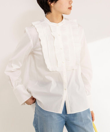 【MARILYN MOON/マリリーンムーン】tuck pleats jabot blouse