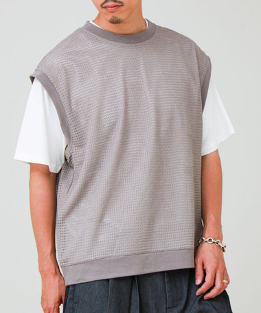【2点セット】メッシュベスト アンサンブルTEE