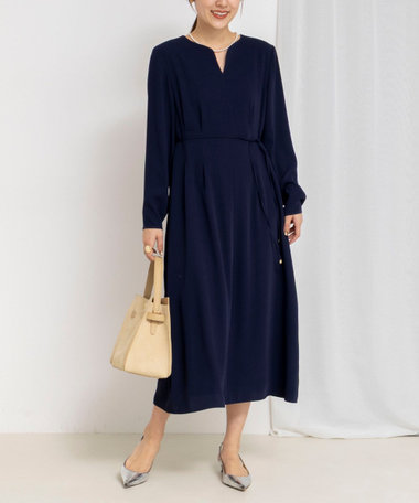 ウォッシャブルウエストタックワンピース