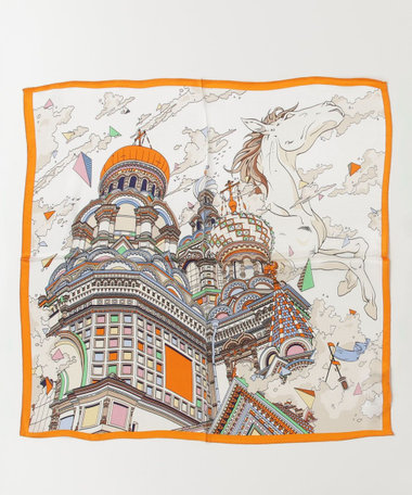 ホースプリントシルクスカーフ