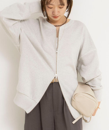 ウォッシャブル2WAYロングジップスウェット