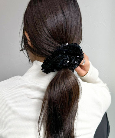 スパンコールベロアシュシュ