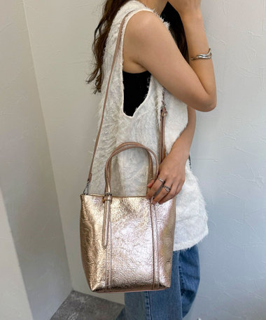 クラッシュメタリックミニトートバック