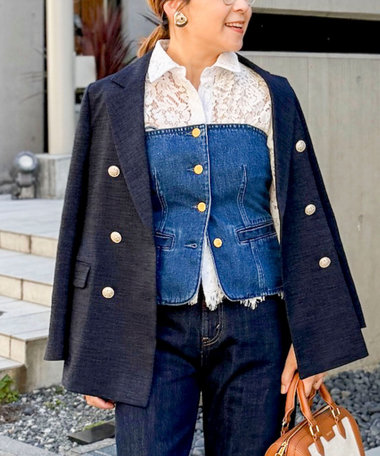 美品♡ノーリーズ ダブルジャケット 金ボタン チェック 38 M ブラウン ANGIE ジャケット テーラードジャケット 金ボタン チェック柄ダブル