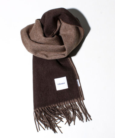 【カシミヤブレンド】ウールリバーシブルソリッドマフラー