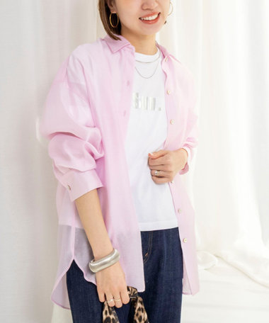 ウォッシャブルセルロースシルクシアーシャツ