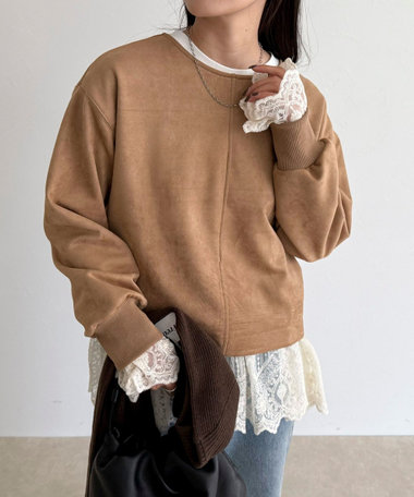 フェイクスエードダンボールプルオーバー