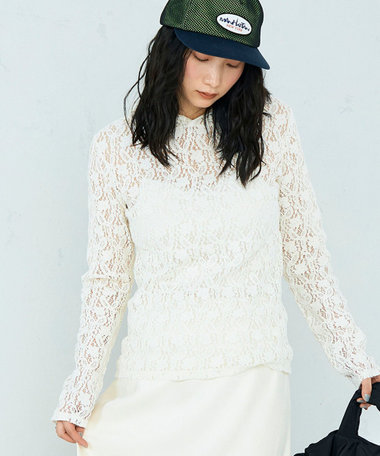 コットンレースフーディ