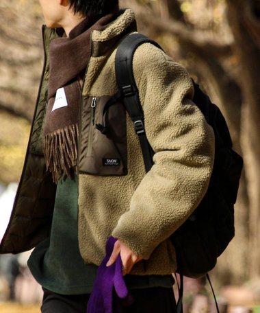 【2WAYで着回せる】【UNISEX】GLOSTER配色別注 TAIONボア×ダウンブルゾン