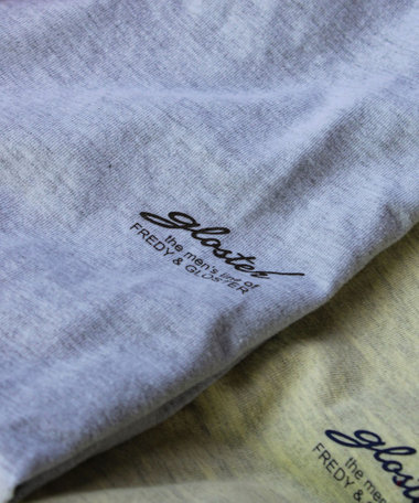 杢ボディ染め 配色ロゴ クルーネックカラーＴシャツ