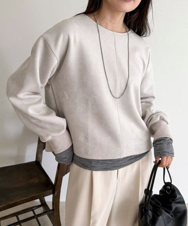 フェイクスエードダンボールプルオーバー