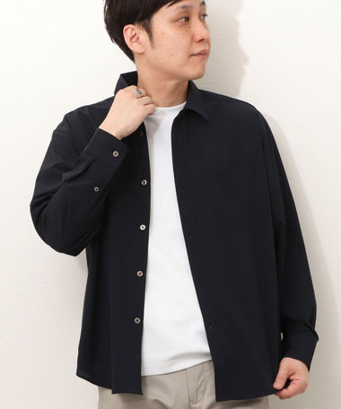 ドットメッシュ　レギュラーカラーシャツ