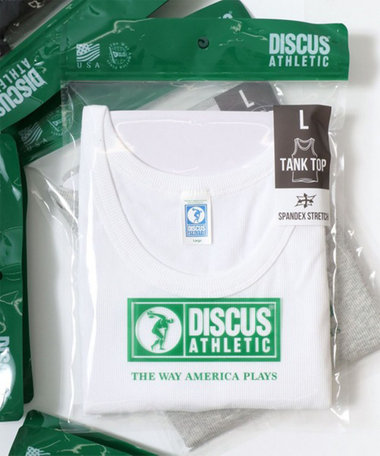 【DISCUS ATHLETIC/ディスカス アスレチック】リブ タンクトップ パック入り