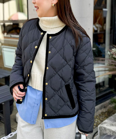 【TAION×LIMONTA】別注ベロアパイピングショートダウン