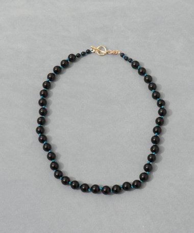 【grâce grace/グラスグラス】カラーヤーンノット天然石ネックレス