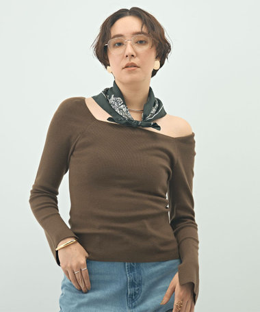 【WEB限定カラーあり】総針スクエアネックプルオーバー