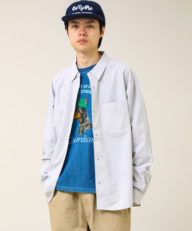 【ストライプ/無地】レーヨン混 レギュラーカラーシャツ